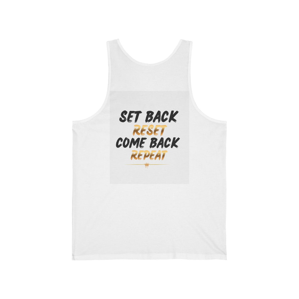 Come Back King Tank Top — Motivational Graphic Fitness Tank ('Set Back, Reset, Come Back, Repeat')