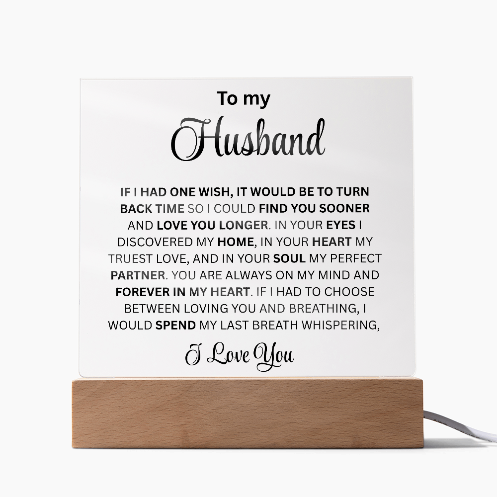 To My Husband Square Acrylic Plaque