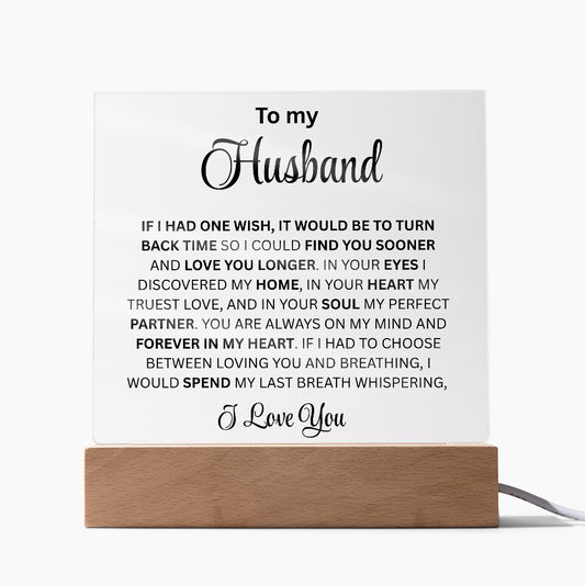 To My Husband Square Acrylic Plaque