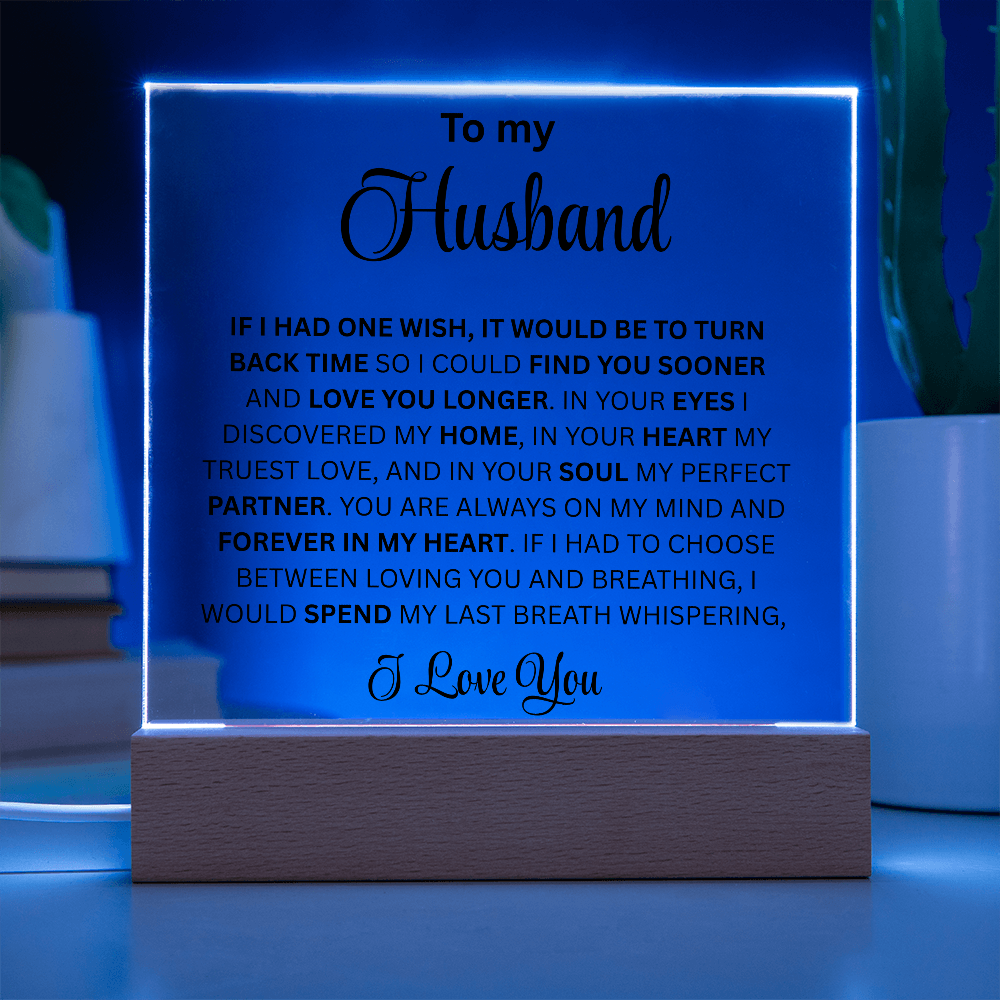 To My Husband Square Acrylic Plaque