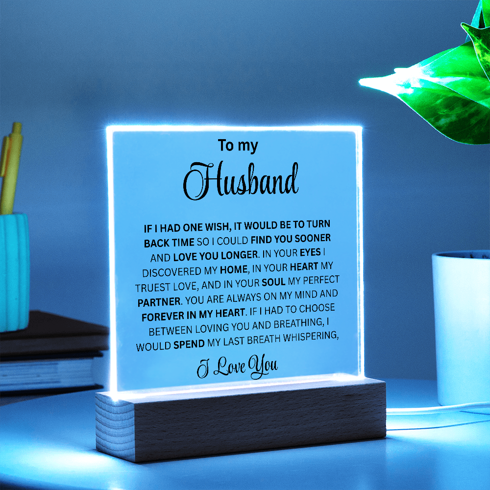 To My Husband Square Acrylic Plaque