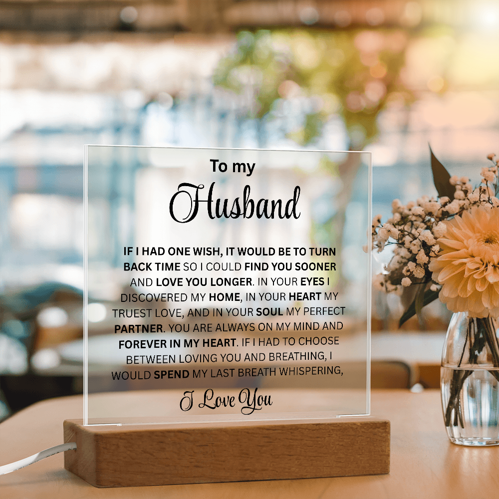 To My Husband Square Acrylic Plaque