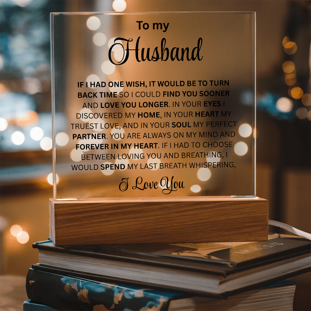 To My Husband Square Acrylic Plaque