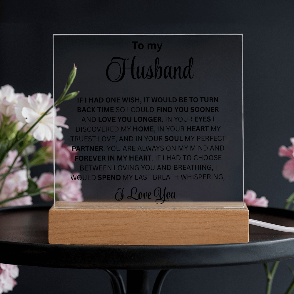 To My Husband Square Acrylic Plaque