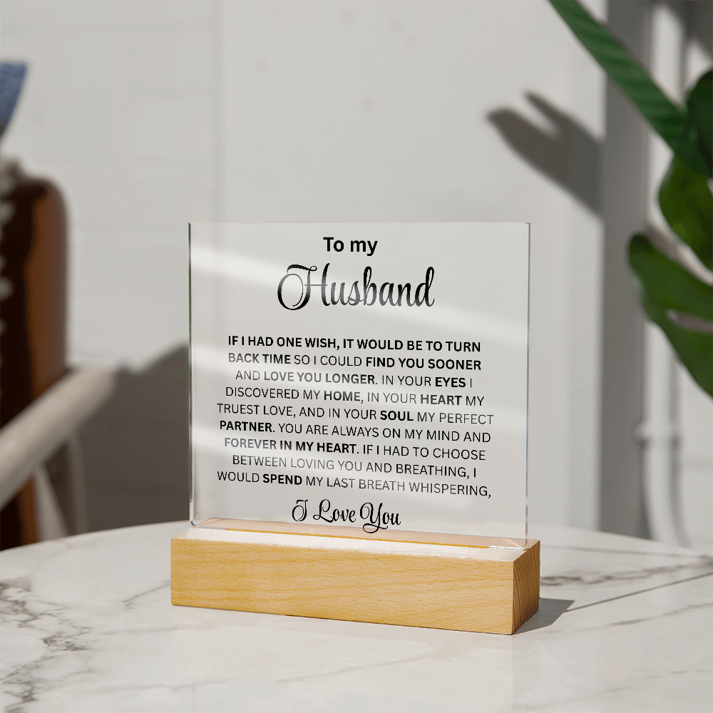 To My Husband Square Acrylic Plaque