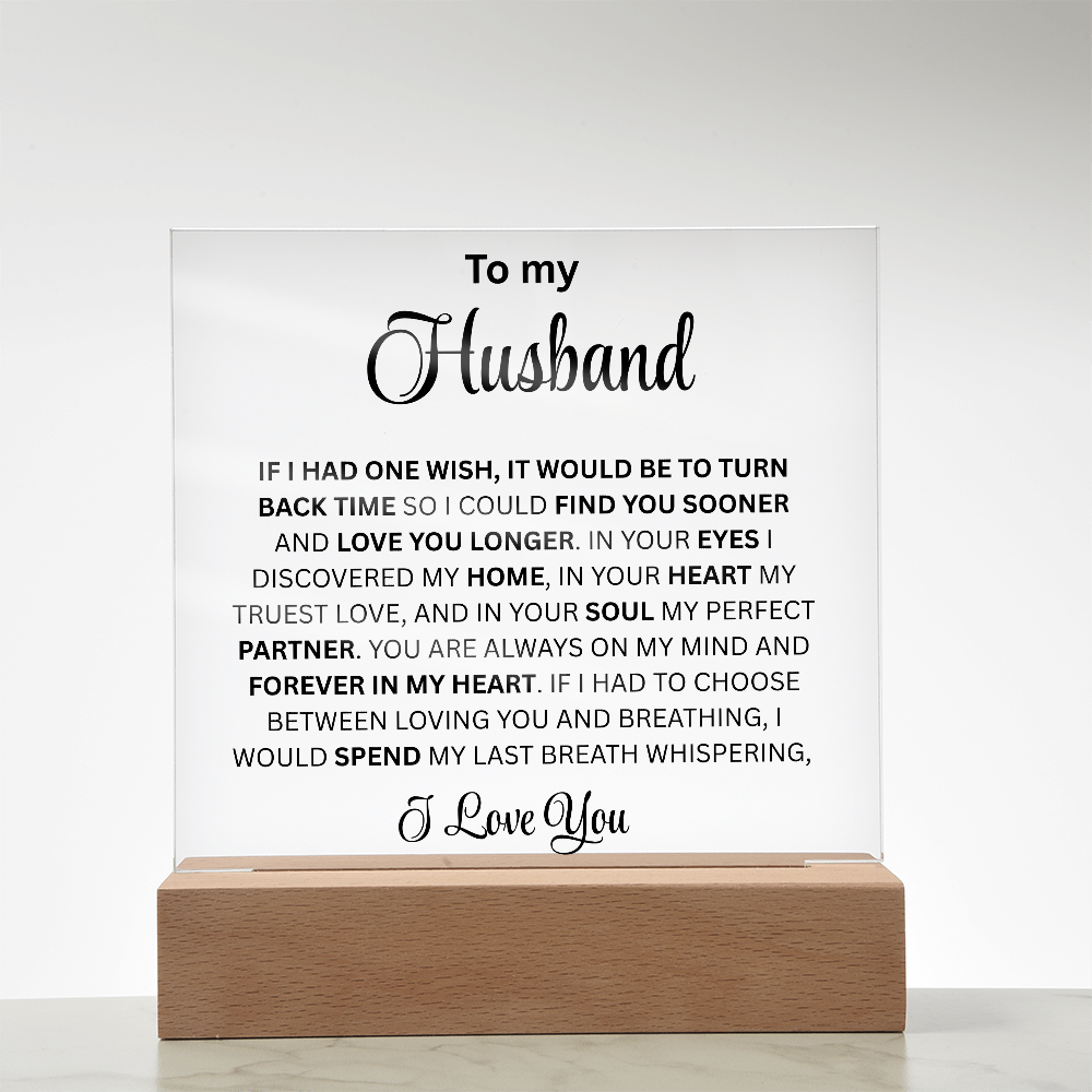 To My Husband Square Acrylic Plaque