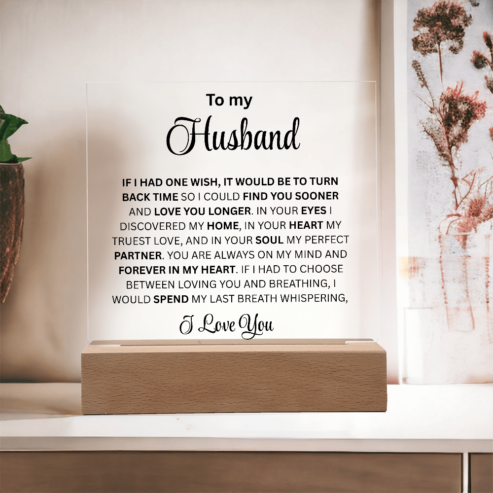 To My Husband Square Acrylic Plaque