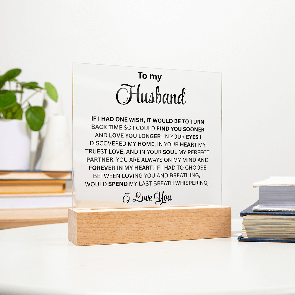 To My Husband Square Acrylic Plaque
