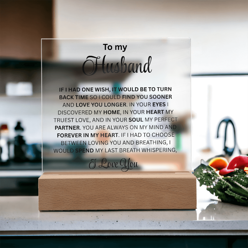 To My Husband Square Acrylic Plaque